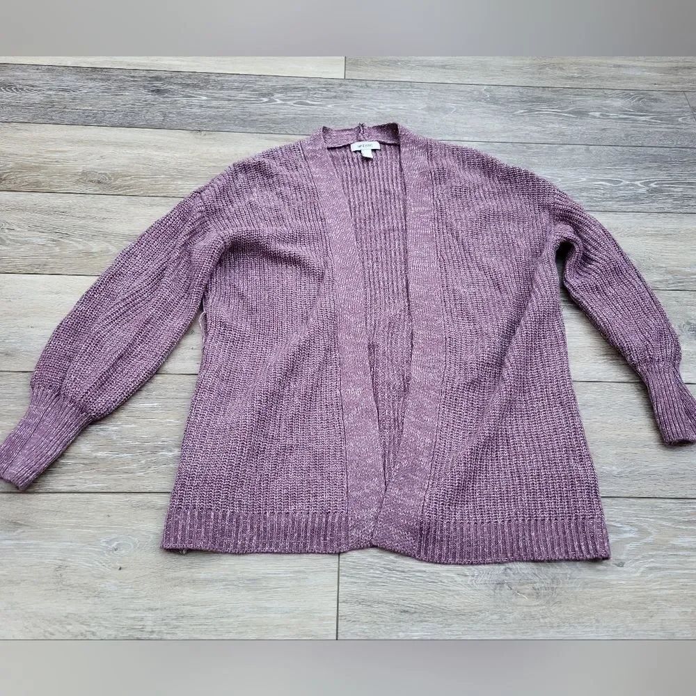 Nine West lavender cardigan sweater balloon sleeve size small